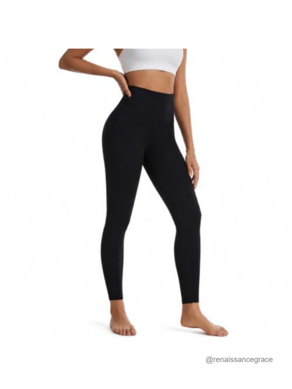 High Waisted No Front Seam Yoga Leggings with Hidden Back Pocket 25"